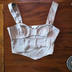 Topshop Gold Top With Cutout